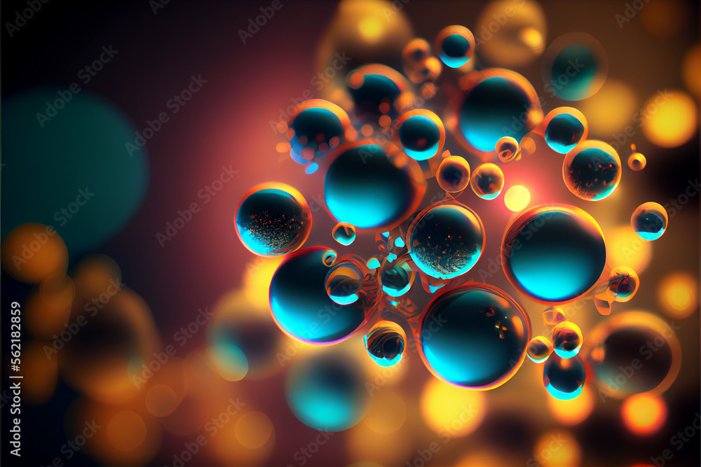 Poster beautiful colored bokeh on a dark abstract background