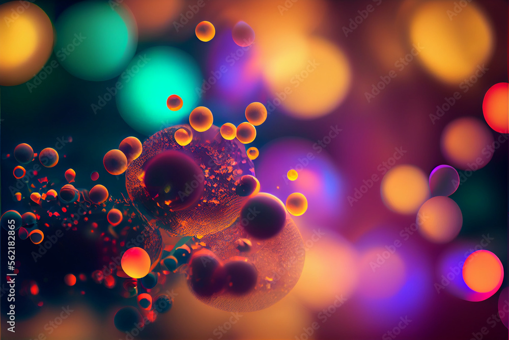 Aufkleber beautiful colored bokeh on a dark abstract background