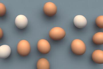 3d rendering illustration of eggs, generative ai