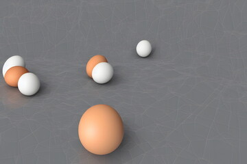 3d rendering illustration of eggs, generative ai