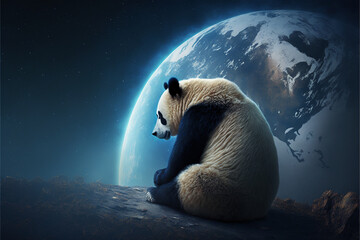 panda alone on planet earth generative ai