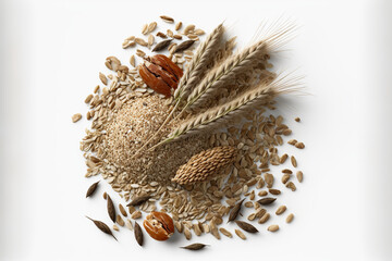 grains white background generative ai