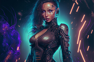 cyberpunk person in the night club generative ai