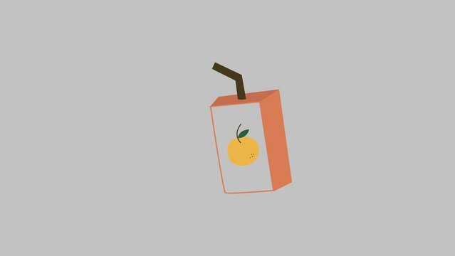 Animated fresh orange juice icon of nice animated icons. Explainer video easy to use with alpha channel