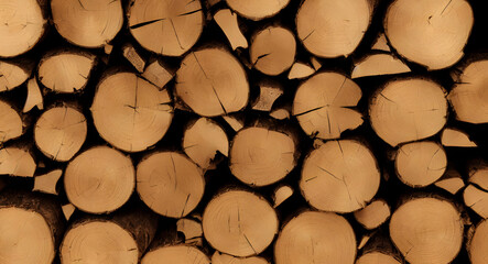 Illustration of firewood, generative ai