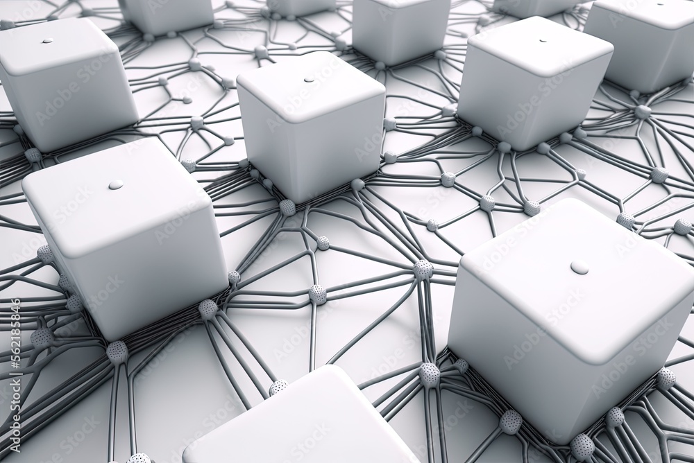 Poster Context-Free Language. Conceptualization of an Intelligent Smart Grid. A White, High-Tech Backdrop. Generative AI