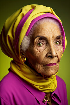 Artificial Intelligence Of Portrait Of Old Arab Woman