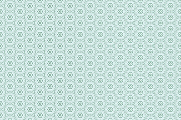 Fototapeta na wymiar Seamless Symmetrical Fashion Backdrop Beautiful Geometric Vintage Textile Fabric Shape Graphic Retro Tile Decorative Print Floral Art Texture Wallpaper Design Background Pattern
