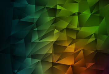 Dark Green, Red vector template with crystals, triangles.