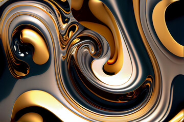 Gold and Silver Abstract Background. Generative ai