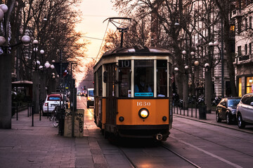 photo taken on the 1650 tram that circulates in the center of milan