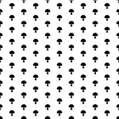 Square seamless background pattern from geometric shapes. The pattern is evenly filled with big black mushroom symbols. Vector illustration on white background