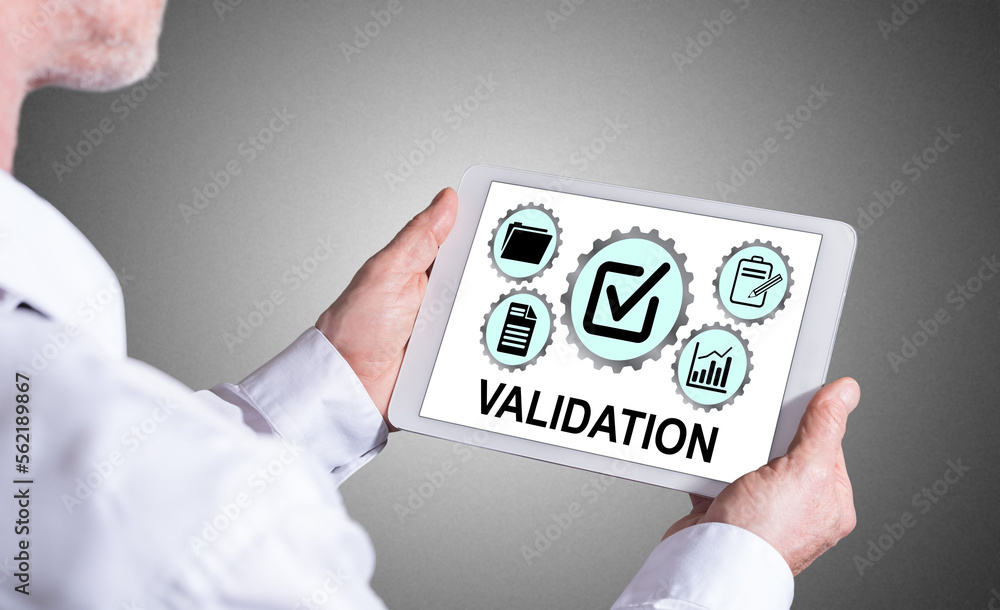 Canvas Prints validation concept on a tablet