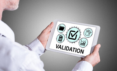 Validation concept on a tablet