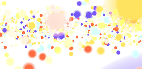 Sunburst and colorful confetti background frame illustration - in 3d png