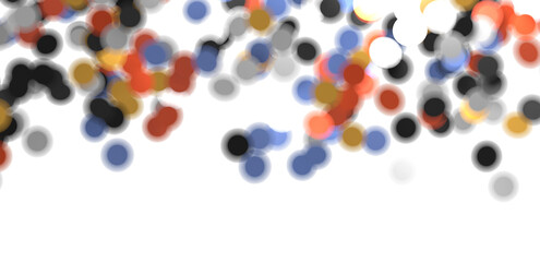 Sunburst and colorful confetti background frame illustration - in 3d png