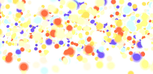 Sunburst and colorful confetti background frame illustration - in 3d png