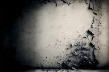 ﻿A white wall with a black background - Generative AI