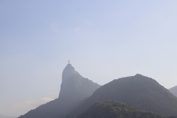 mountains in the fog