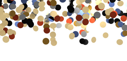 Gold confetti background, isolated on transparent background