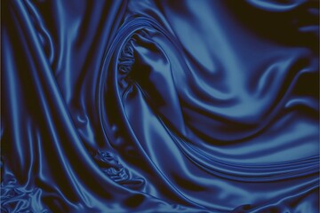 Obraz premium Blue luxury silk background, Crumpled blue satin texture background or elegant wallpaper design, background, Generative AI