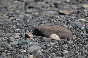 Trockenheit am Lac serre Poncon in den französischen Alpen im Sommer