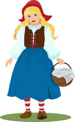 Obraz na płótnie Canvas Fairy tale girl Little Red Riding Hood