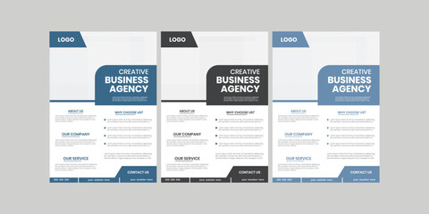 A bundle of a4 size easy meeting print flyers, event decorative service flier, simple handout insert layout, document publication advert creative design