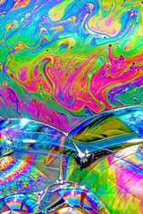 Abstrct colorful creation on a soap bubble