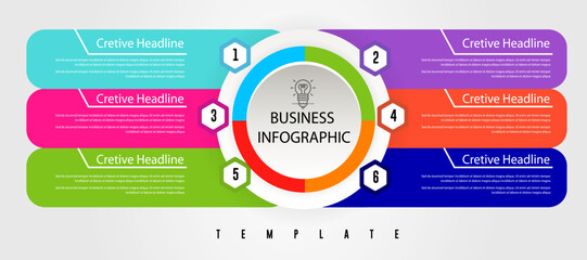 business infographic template design. Realistic circle diagram infographic. modern Business annual report data visualization. Flat timeline infographic presentation element.