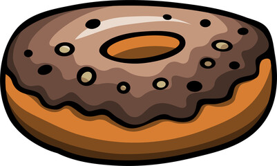 Sweet Donut cartoon funny colorful illustration