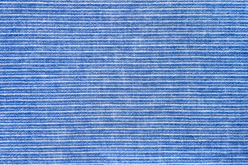 Natural linen texture as background. Cotton fabric with blue and white line striped pattern, texture close up, top vies, flat lay. Backdrop, wallpaper. Matereal for clothes, curtain and upholstery