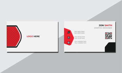  Creative minimal unique business card design, Double-sided professional business card design template.