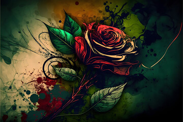 Abstract Expressionism Rose