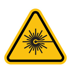 laser beam warning sign, hazard, vector illustration 
