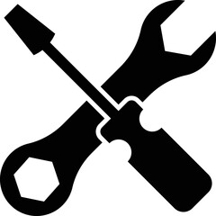 Wrench, Spanner and Screw driver Tool Icon