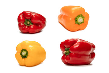 Red bell pepper isolated on a white background.