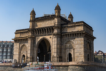 Fototapeta na wymiar Amazing close-up of the Gateway of India, Mumbai