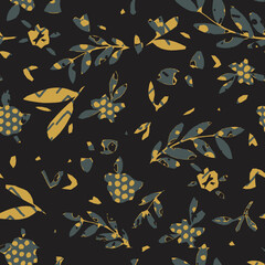 Seamless abstract pattern with floral ornament