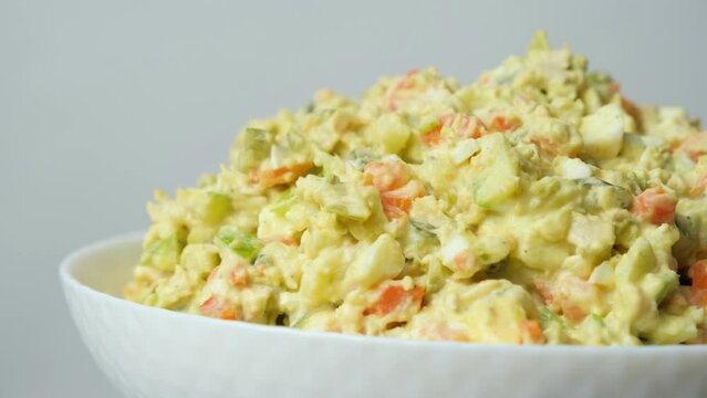 Olivier russian salad - a classic recipe with mayonnaise, an incredible taste, homemade recipe.