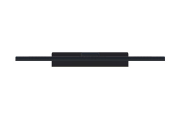 Flat wide TV isolated on white background. Top view. Computer monitor. lcd panel. 3d render