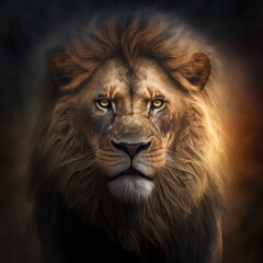 portrait of a lion - generative ai