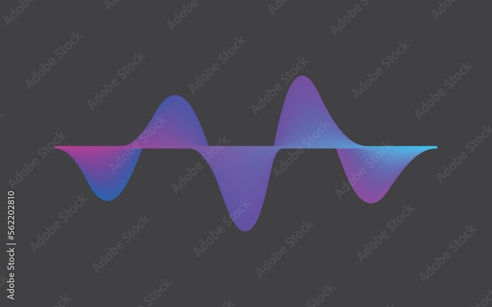 Poster abstract gradient motion wave line