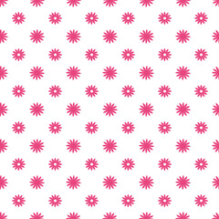 Flowers seamless background texture. Pink flowers on a white background.