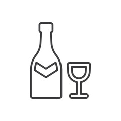 Alcohol Bottle And Glass Icon