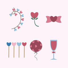 love vector set for valentine's day illustration