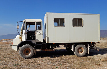 Old retro style vintage van car truck