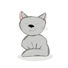 Cute cats, isolated funny characters. Flat vector illustration for banner, card, postcard, wallpaper, poster. Domestic animal lifestyle. Comic kitten