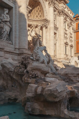 Fototapeta na wymiar Neptune's perspective at the Trevi Fountain. 