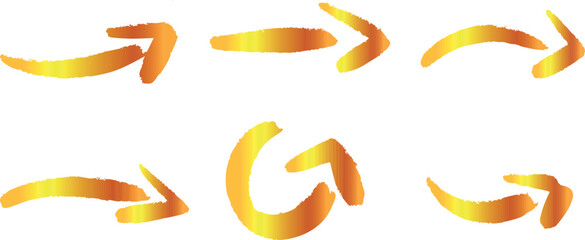 Fototapeta premium Golden arrows vector set. Luxury pointers collection